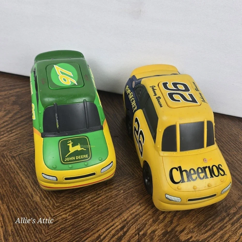 1998 Little Racers Push & Go Button Toy Racecars Baby Toddler John Deer NASCAR